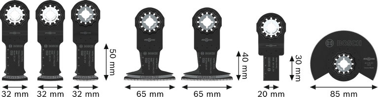 Bosch puidukomplekt, 7 tk võnkuvat multitööriista tera.